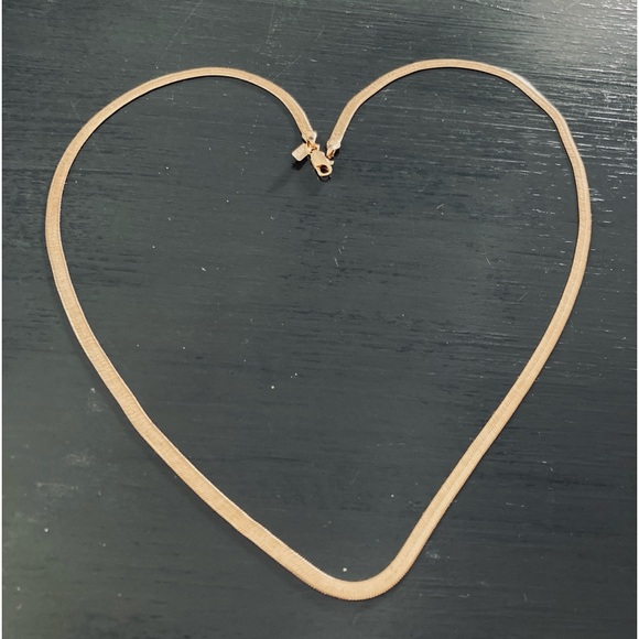 ALMAY Vintage Gold tone 4mm Herringbone Chain Necklace - Picture 7 of 8